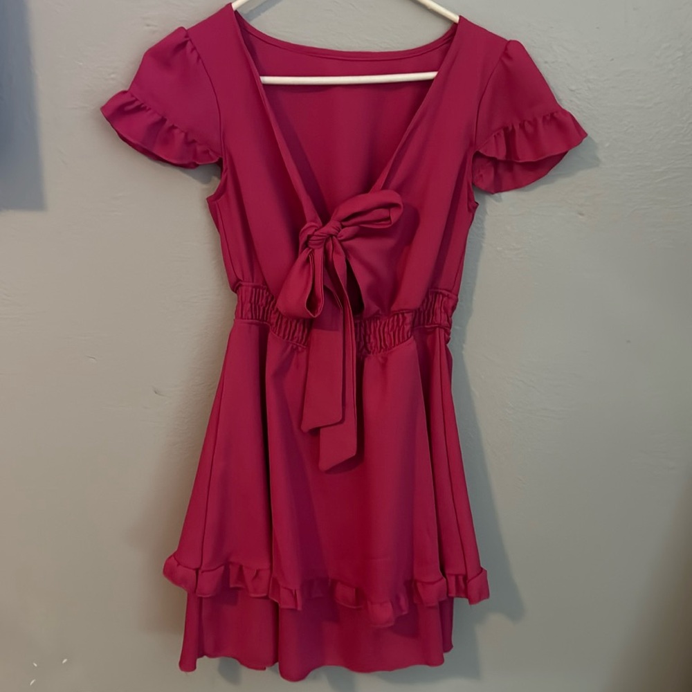 Pink tie dress